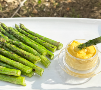 bbq and griddled asparagus