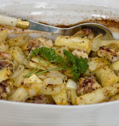 One pot Honey and Mustard Parsnip Chicken desktop banner