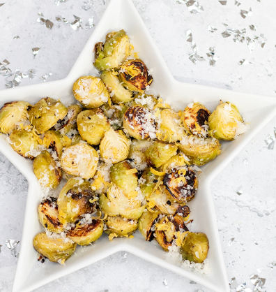 Lemon, Garlic and Parmesan Brussels