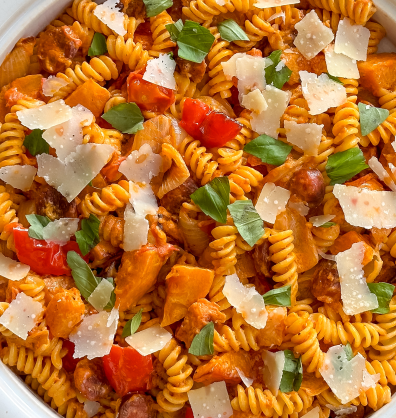 roasted squash chorizo pasta