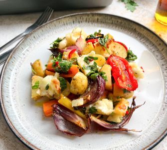 Halloumi Traybake with Chimichurri