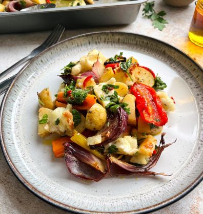 Halloumi Traybake with Chimichurri