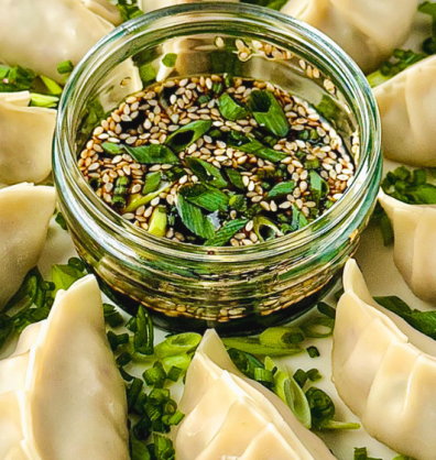 Mellow Yellow Pork Potsticker dumplings