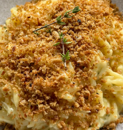 Caramelized Onion Orzotto with crispy breadcrumbs