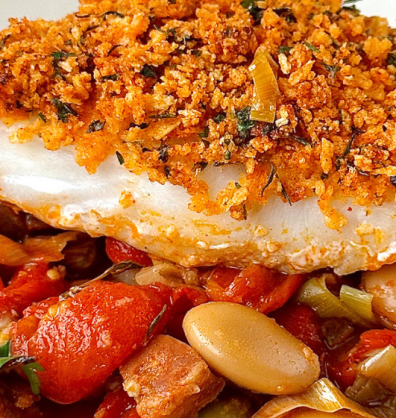 Spanish Style cod traybake