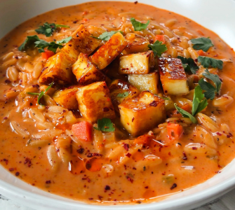 Spicy Tomato Orzo Soup