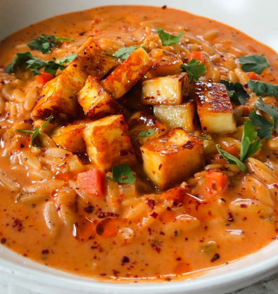 Spicy Tomato Orzo Soup