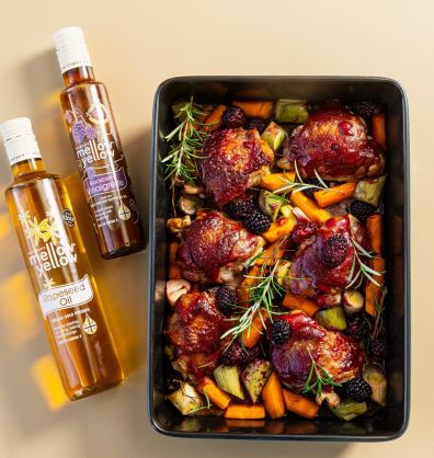 Blackberry Glazed Chicken Traybake