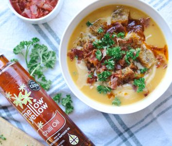 Celeriac, apple & winter veg soup