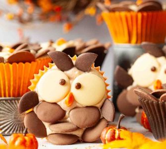 Chocolate Pumpkin Spiced Owl Cupcakes