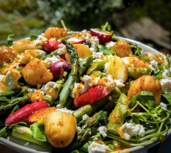 Asparagus, radish and new potato salad