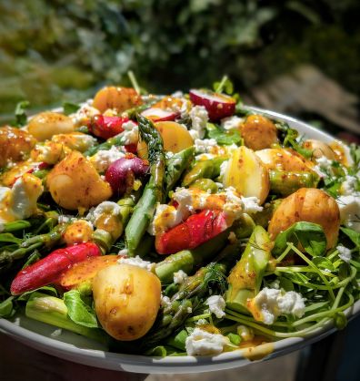 Asparagus, radish and new potato salad