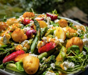 Asparagus, radish and new potato salad