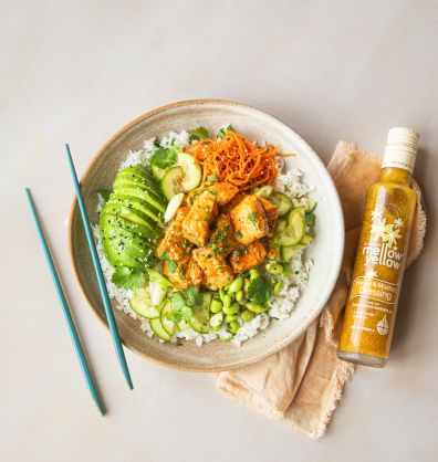 Honey & Mustard Glazed Salmon Sushi Bowl